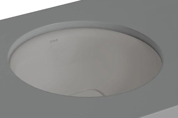 Vitra 7532B076-1083 Metropole Yuvarlak Tezgahaltı Lavabo Mat Taş Gri.